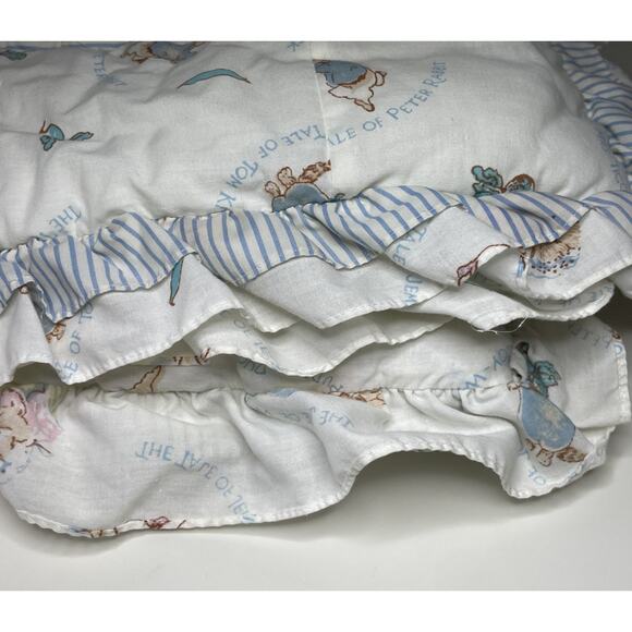 Vintage Quiltex Beatrix Potter Peter Rabbit Duck Baby Blanket Crib Comforter - Picture 7 of 8